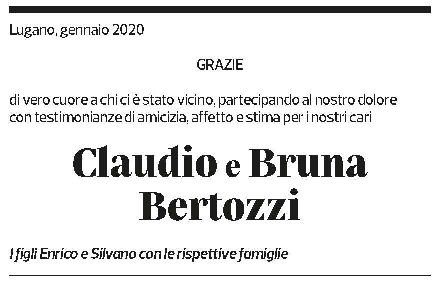 Annuncio funebre Claudio E Bruna Bertozzi