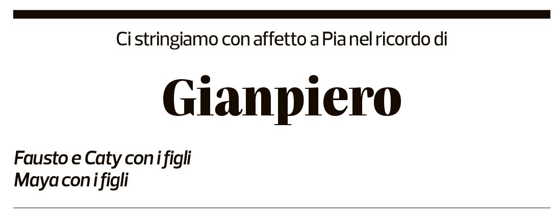 Annuncio funebre Gianpiero Cagnoni