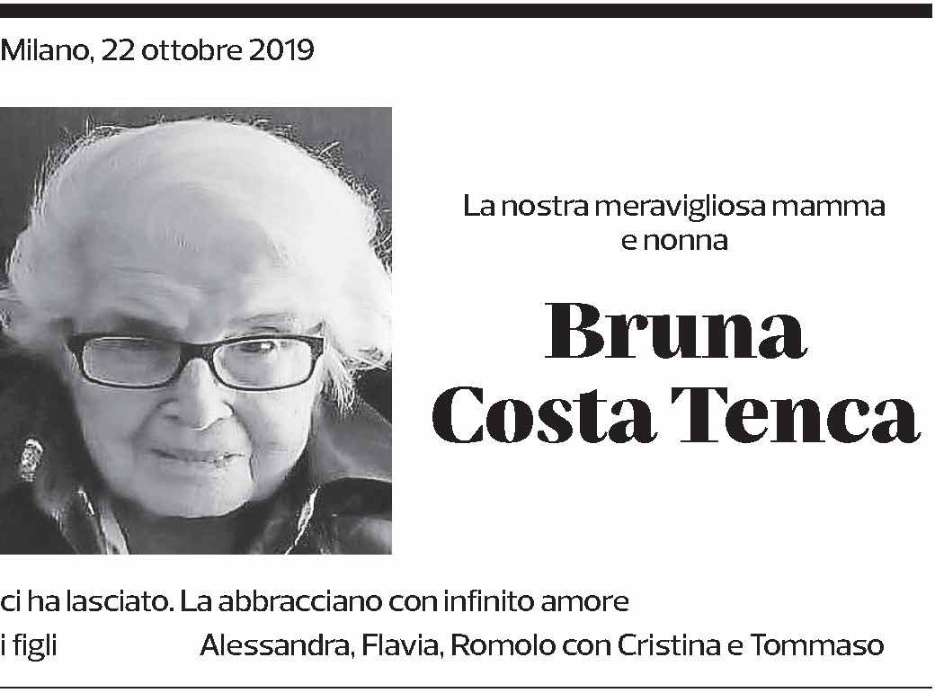 Annuncio funebre Bruna Costa Tenca