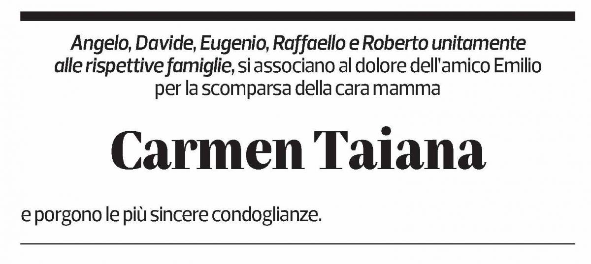 Annuncio funebre Carmen Taiana Casanova