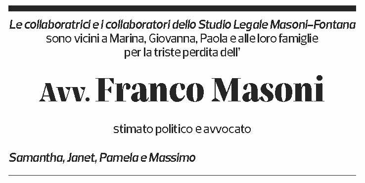 Annuncio funebre Franco Masoni