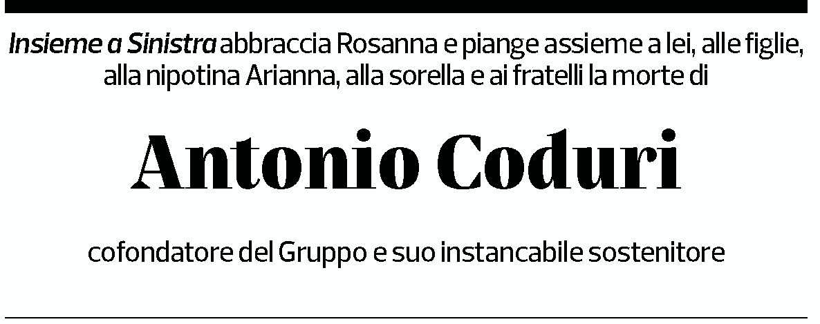 Annuncio funebre Antonio Coduri