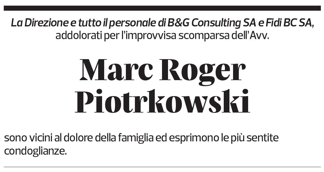 Annuncio funebre Marc Roger Piotrkowski