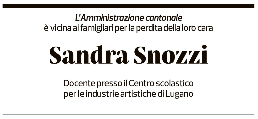 Annuncio funebre Sandra Snozzi
