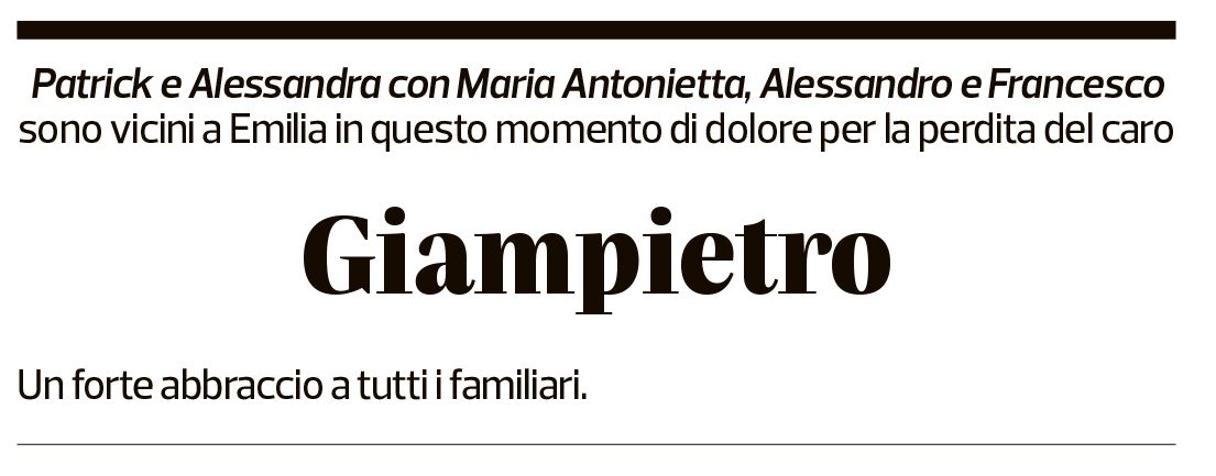Annuncio funebre Giampietro Gozzi