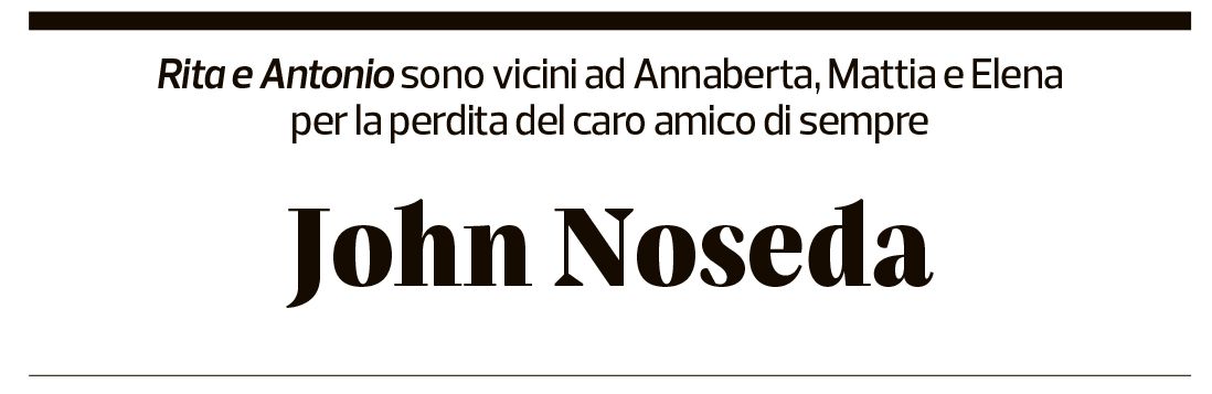 Annuncio funebre John Noseda