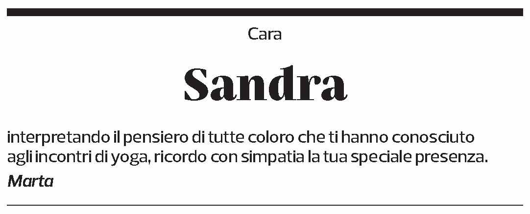 Annuncio funebre Sandra -