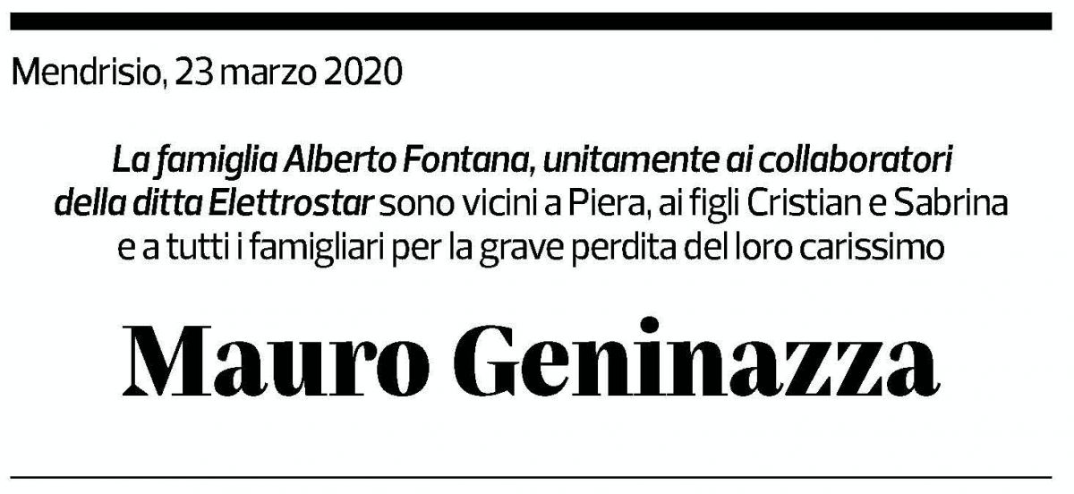 Annuncio funebre Mauro Geninazza