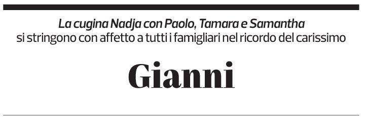 Annuncio funebre Gianni Macconi