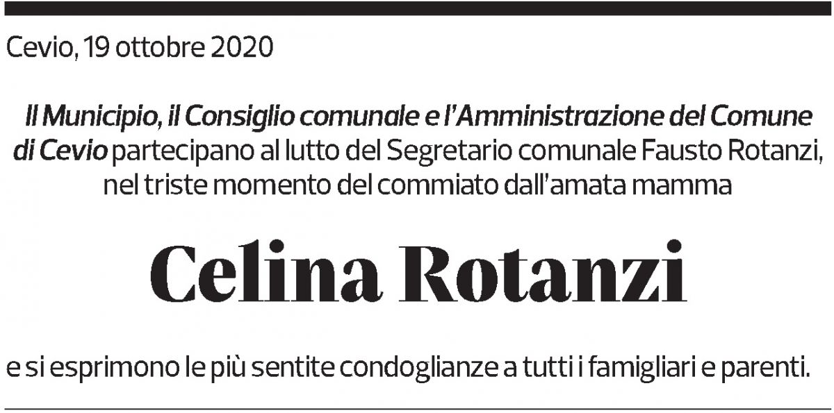 Annuncio funebre Celina Rotanzi
