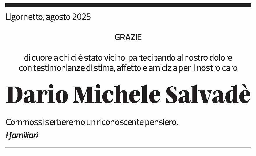 Annuncio funebre Dario Michele Salvadè
