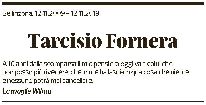 Annuncio funebre Tarcisio Fornera