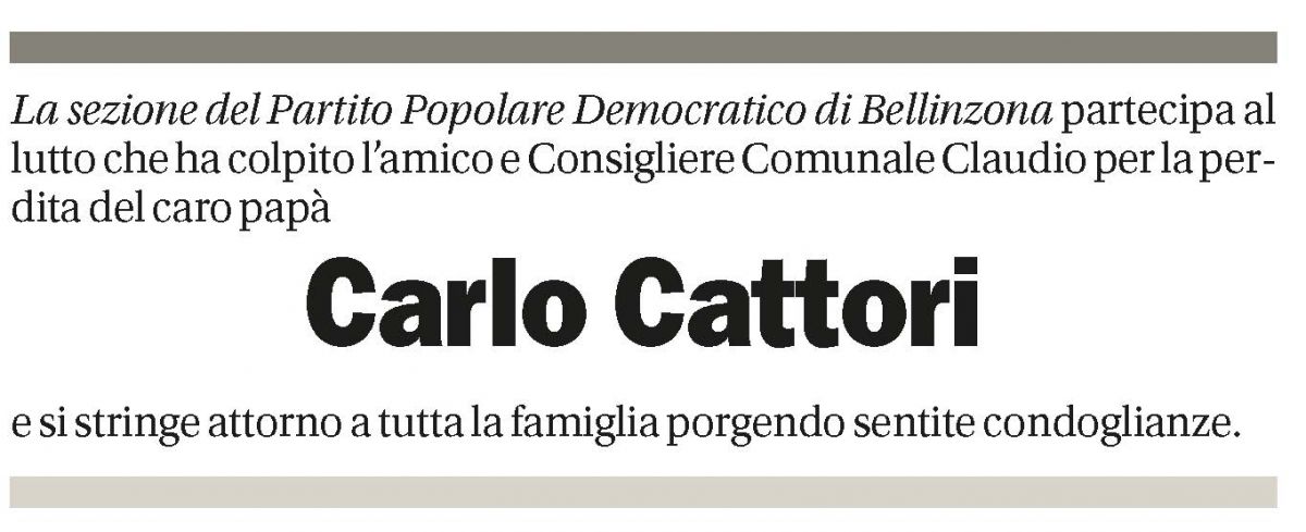 Annuncio funebre Carlo Cattori