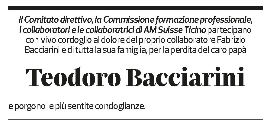 Annuncio funebre Teodoro Bacciarini