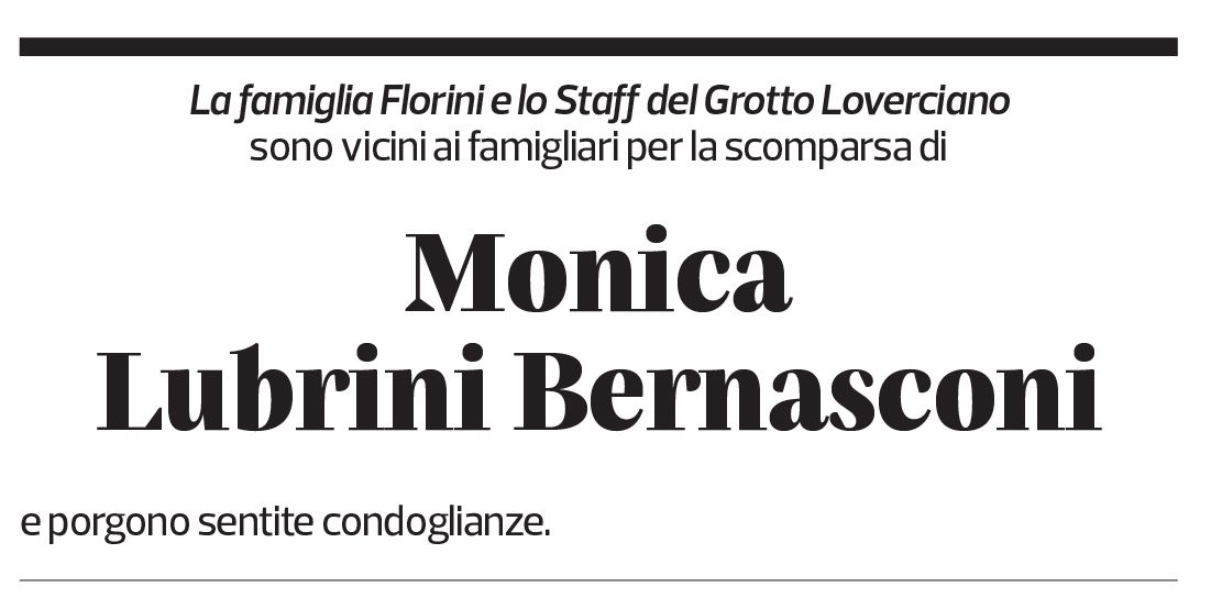 Annuncio funebre Monica Lubrini Bernasconi