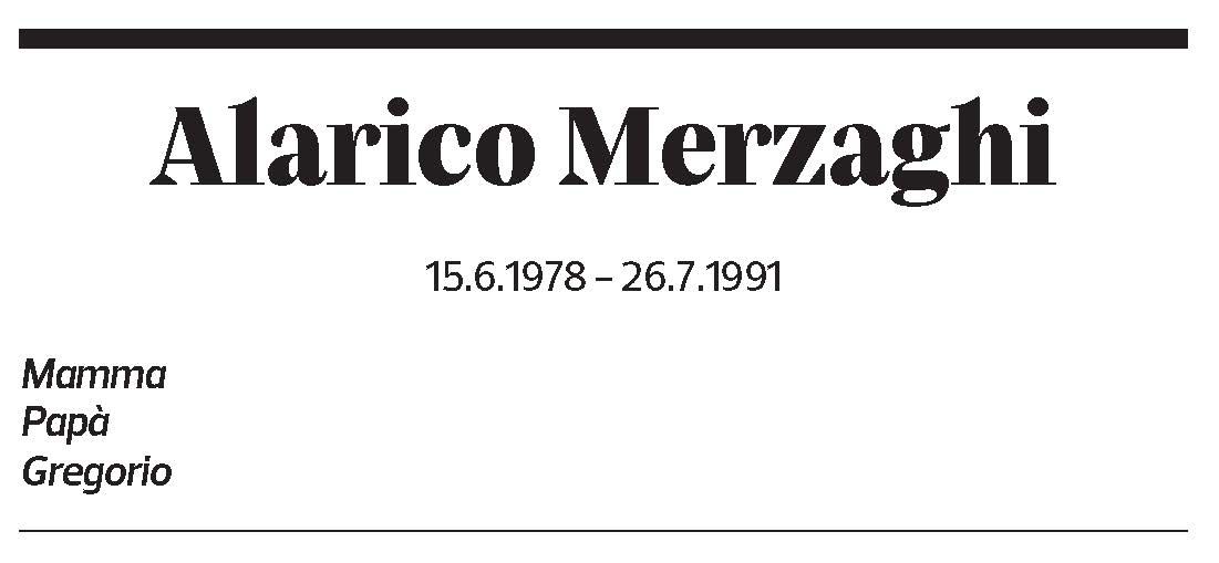 Annuncio funebre Alarico Merzaghi