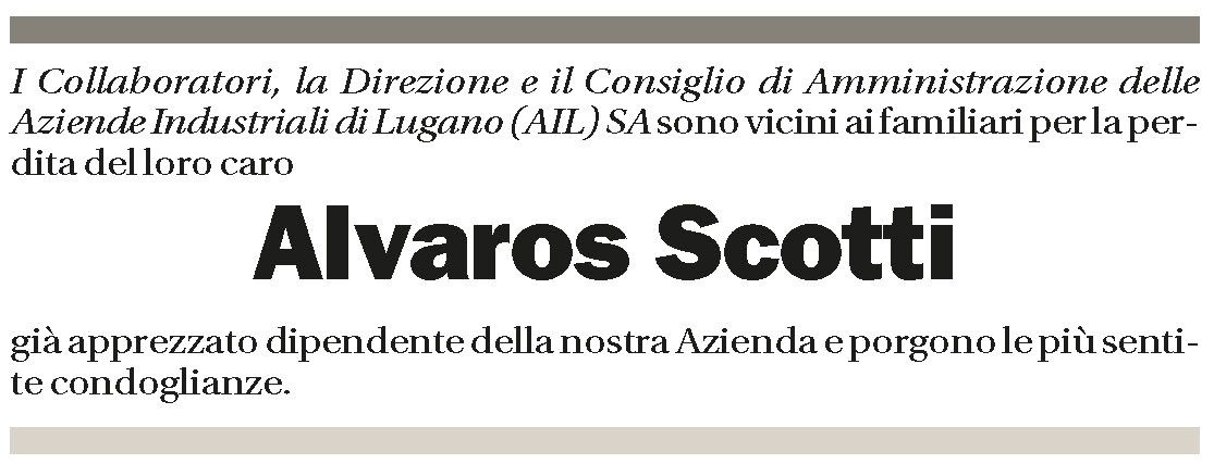 Annuncio funebre Alvaros Scotti