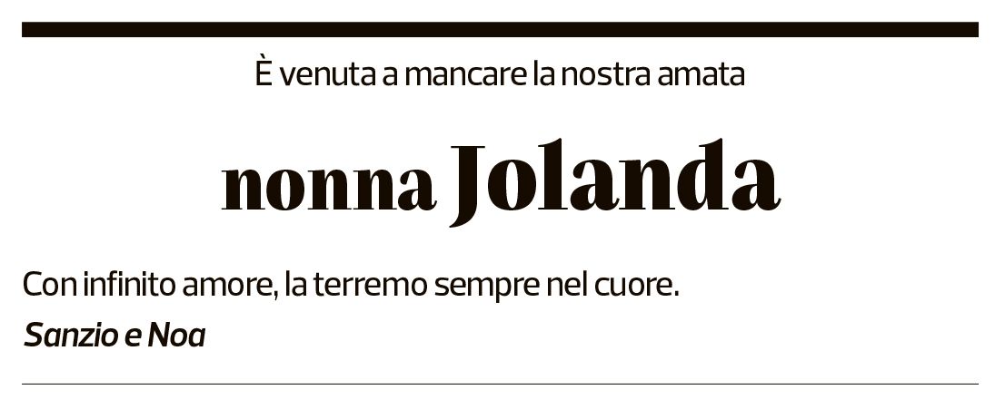 Annuncio funebre Jolanda Jole Banfi