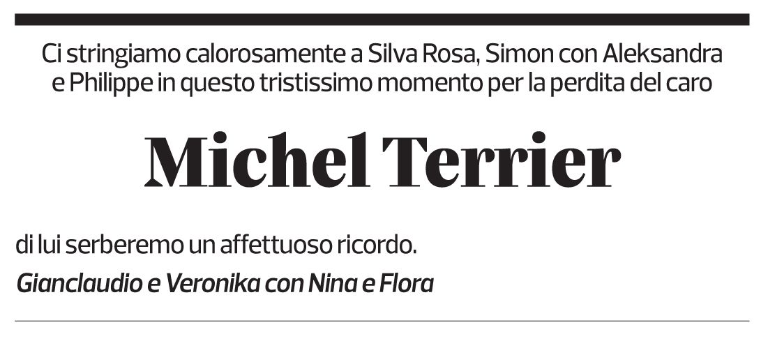 Annuncio funebre Michel Terrier