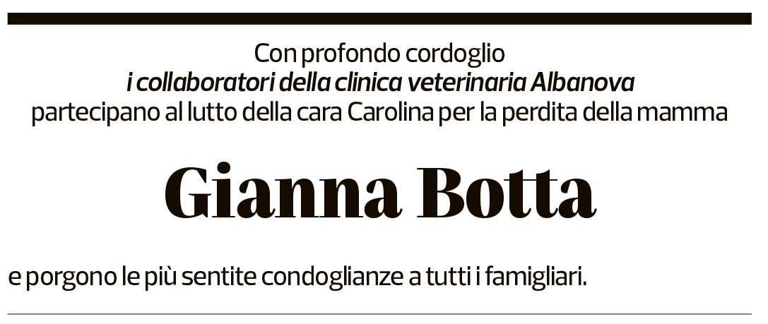 Annuncio funebre Gianna Botta