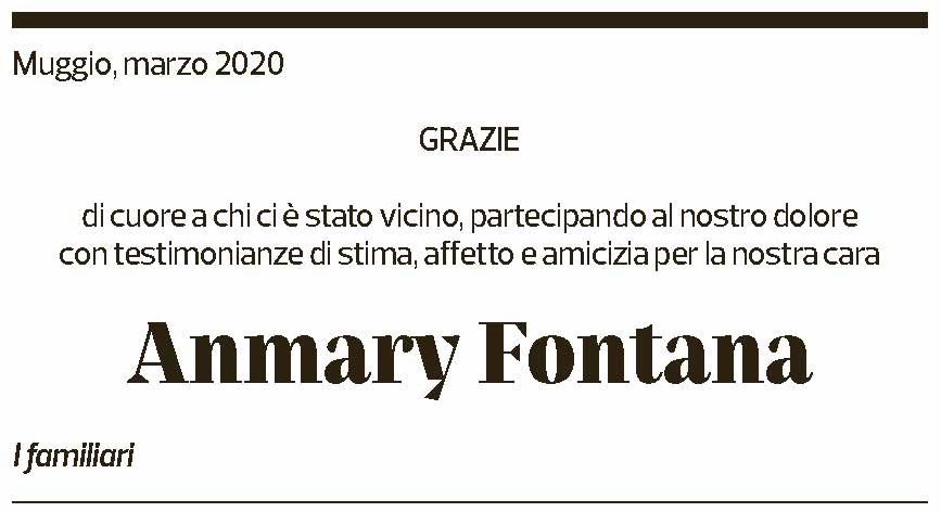 Annuncio funebre Anmary Fontana