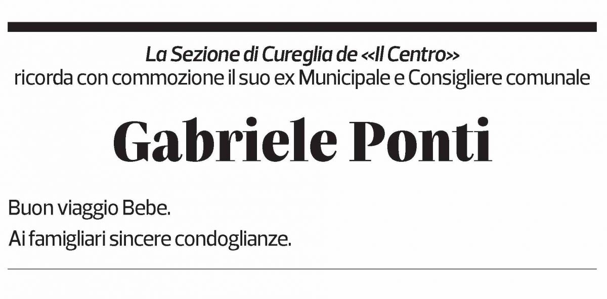Annuncio funebre Gabriele Ponti