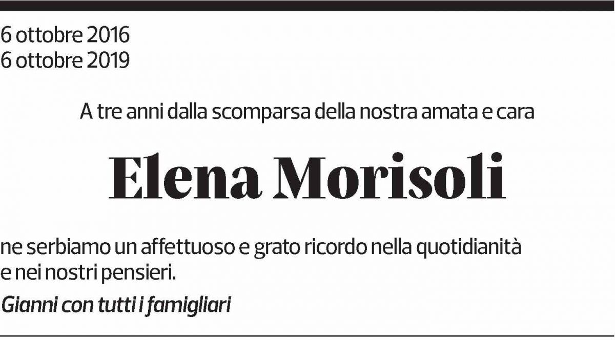 Annuncio funebre Elena Morisoli