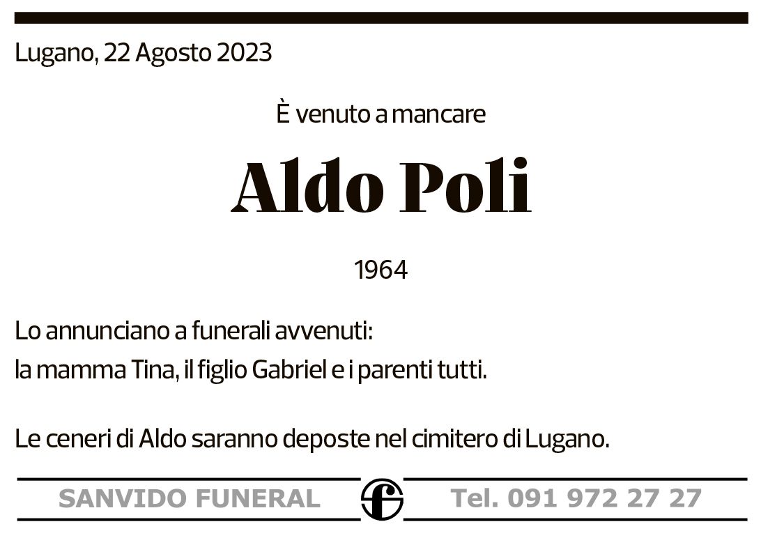 Annuncio funebre Aldo Poli