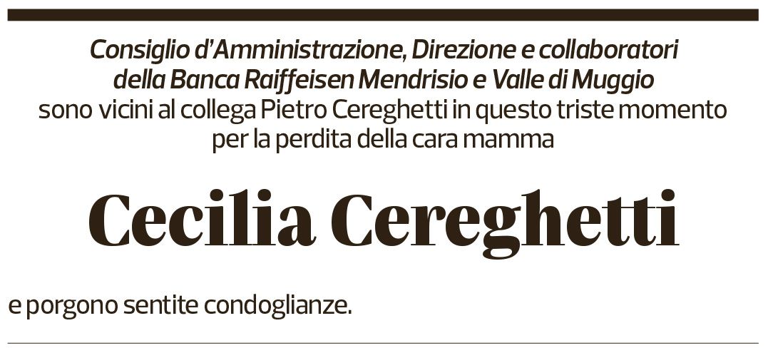 Annuncio funebre Cecilia Cereghetti