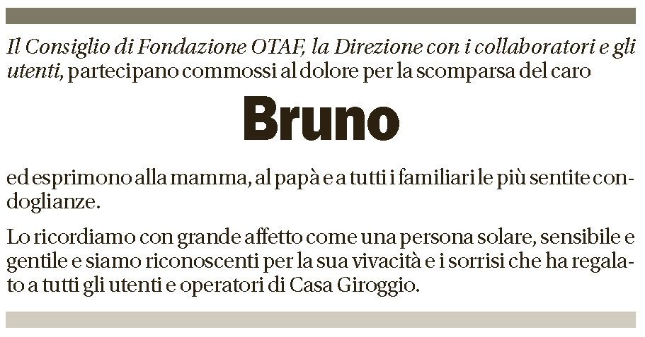 Annuncio funebre Bruno Cattola