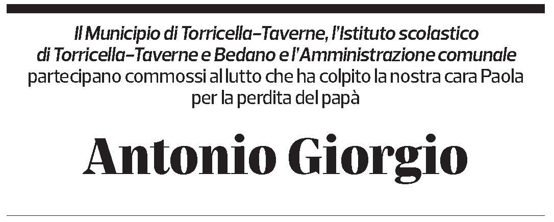 Annuncio funebre Antonio Giorgio