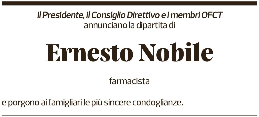 Annuncio funebre Ernesto Nobile