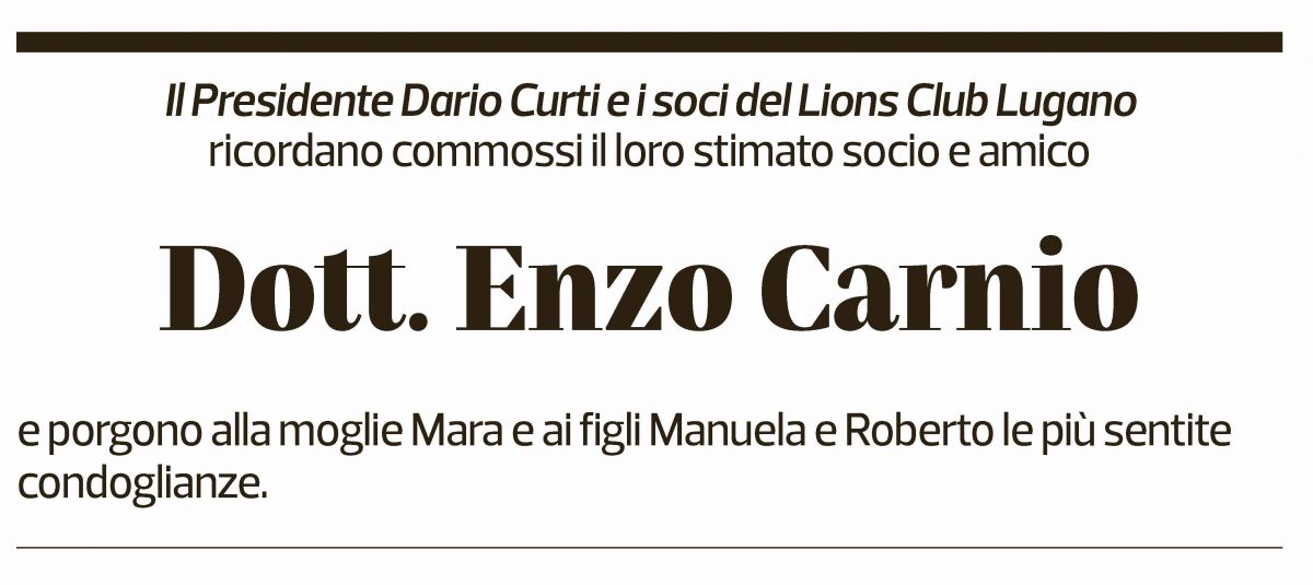 Annuncio funebre Enzo Carnio