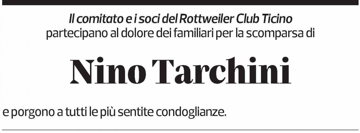 Annuncio funebre Nino Tarchini