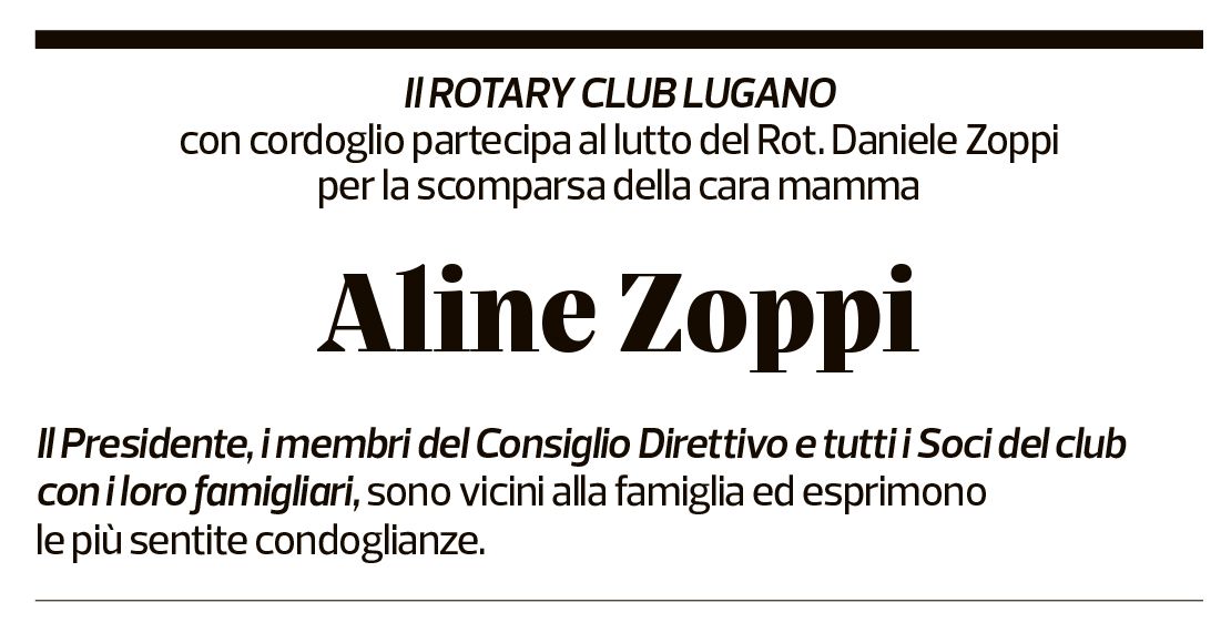 Annuncio funebre Aline Zoppi