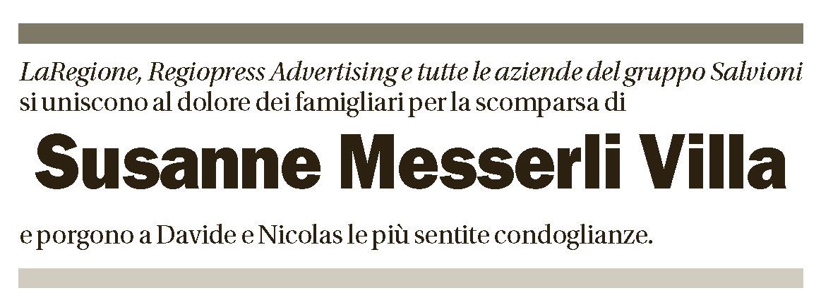 Annuncio funebre Susanne Messerli Villa