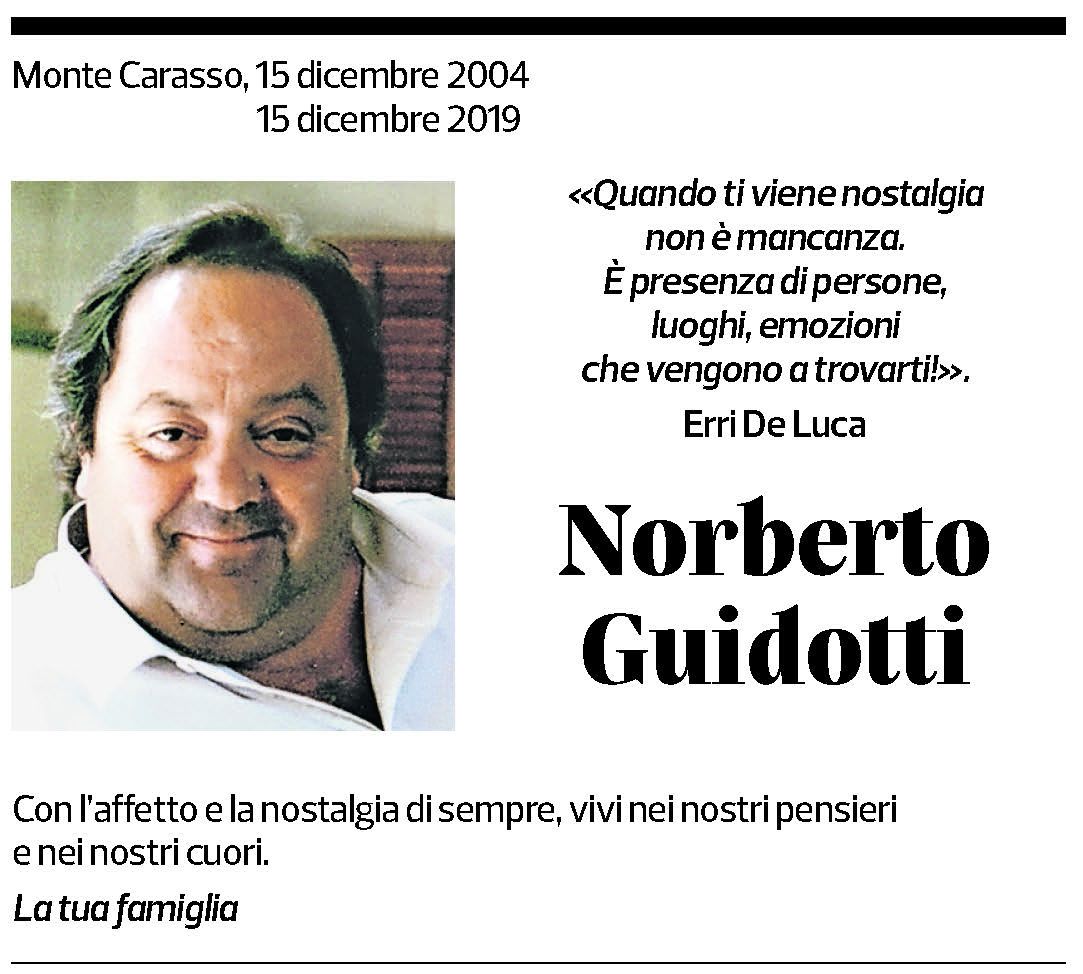 Annuncio funebre Norberto Guidotti