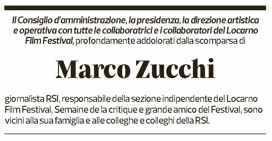 Annuncio funebre Marco Zucchi