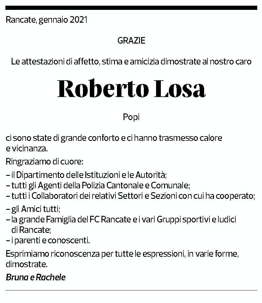 Annuncio funebre Roberto Losa