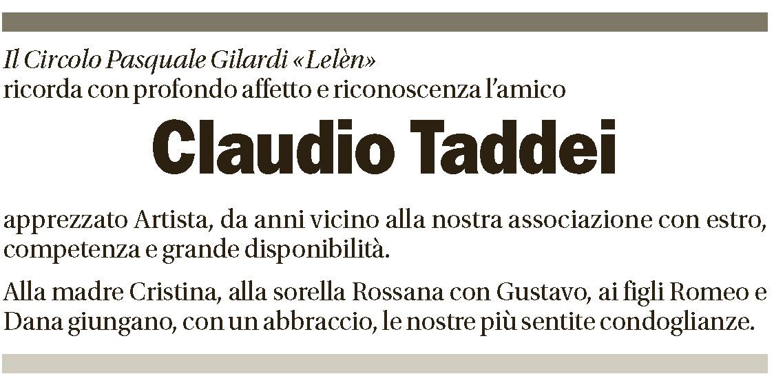 Annuncio funebre Claudio Taddei