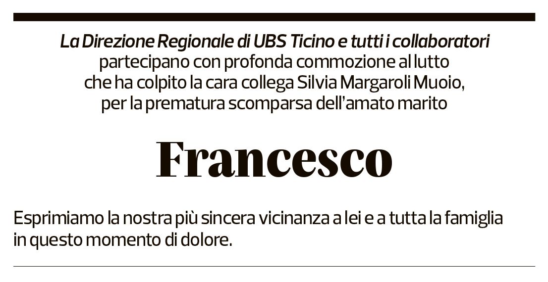 Annuncio funebre Francesco Muoio