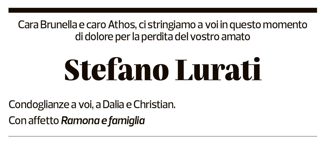 Annuncio funebre Stefano Lurati
