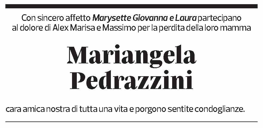 Annuncio funebre Mariangela Pedrazzini Mombelli