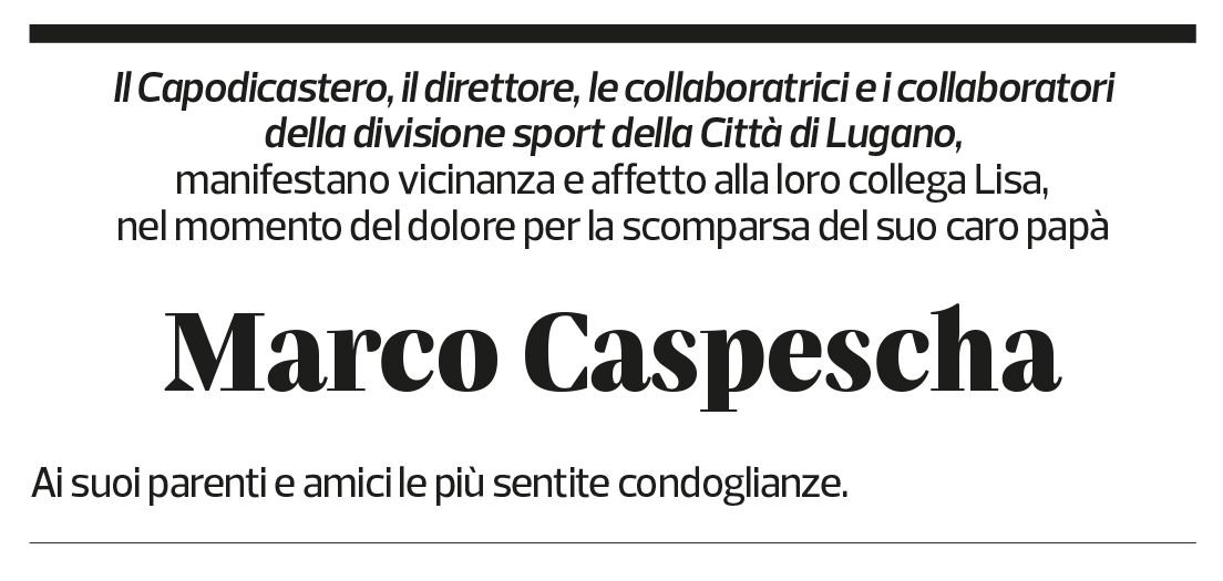 Annuncio funebre Marco Caspescha