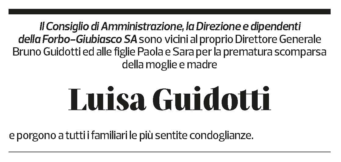 Annuncio funebre Luisa Guidotti
