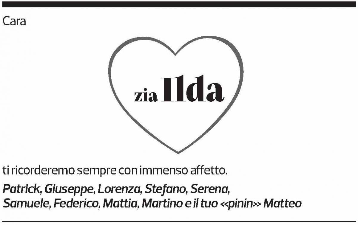 Annuncio funebre Ilda Cassina