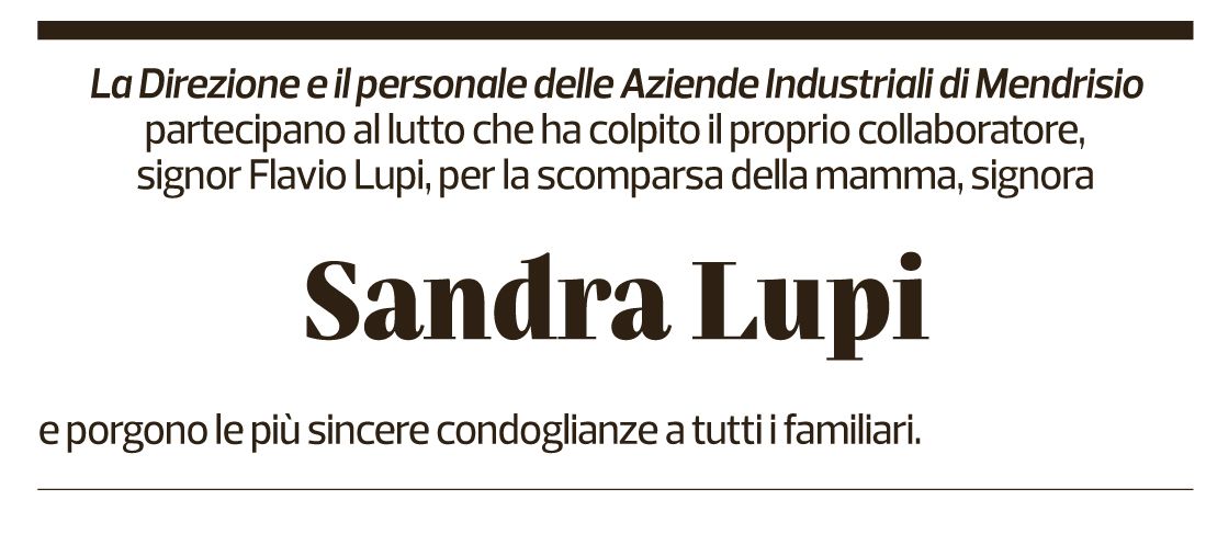 Annuncio funebre Sandra Lupi