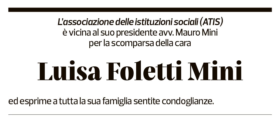 Annuncio funebre Luisa Foletti Mini