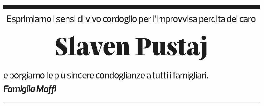 Annuncio funebre Slaven Pustaj