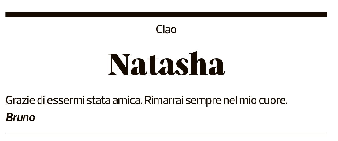 Annuncio funebre Natalia Natasha Thiébaud Kondratieva